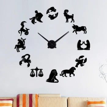 

hot real arrival digital mirror big wall clock new modern design Europe acrylic stickers living room klok