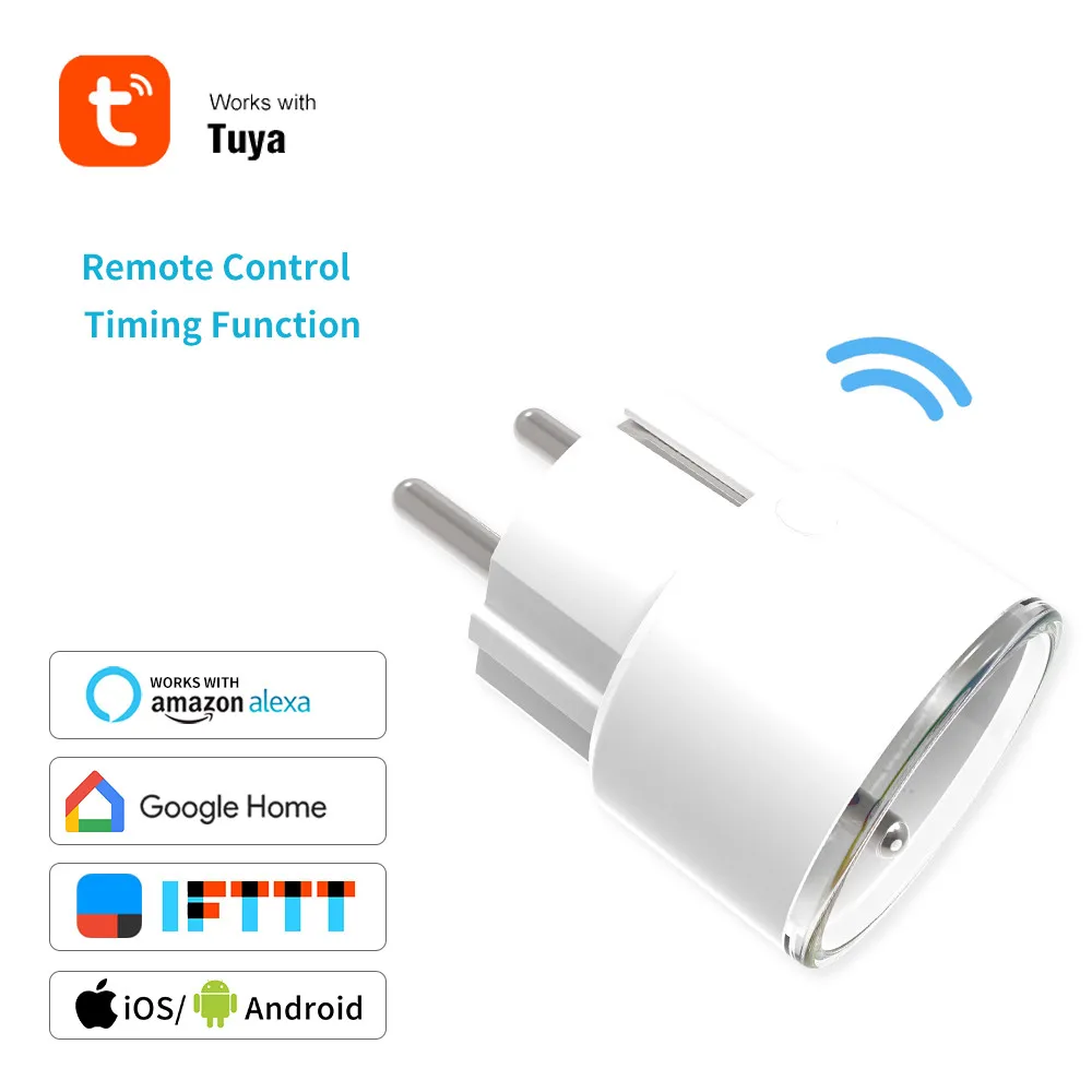 Умная розетка Timethinker Tuya Домашняя мини с поддержкой Wi Fi Amazon Alexa Google Assistant
