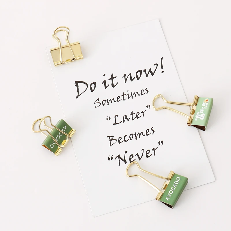 TUTU 6pcs /box Fashion Gold Avocado Season Fruit Binder Clip Metal Binder  Clips Photos Tickets Notes Letter Paper Clip H0327 - AliExpress 21