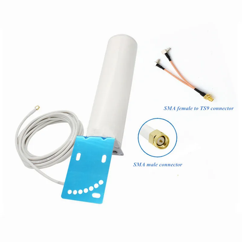 Dual TS9 male 3g 4G внешняя антенна 4G LTE SMA-M наружная антенна с 5 м и SMA-F на CRC9/SMA/TS9 Разъем для 3g 4G модем-маршрутизатор - Цвет: Dual TS9 male
