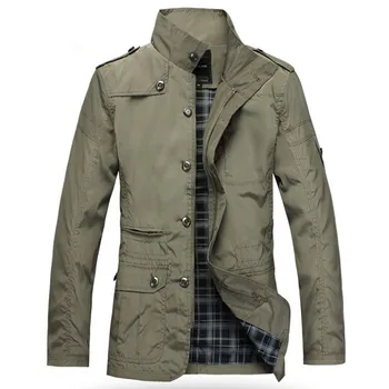 

Casual Men's Jacket Spring Army Military Jacket Windbreak Men Coats Winter Male Outerwear Autumn Overcoat Waterproof Khaki 5XL
