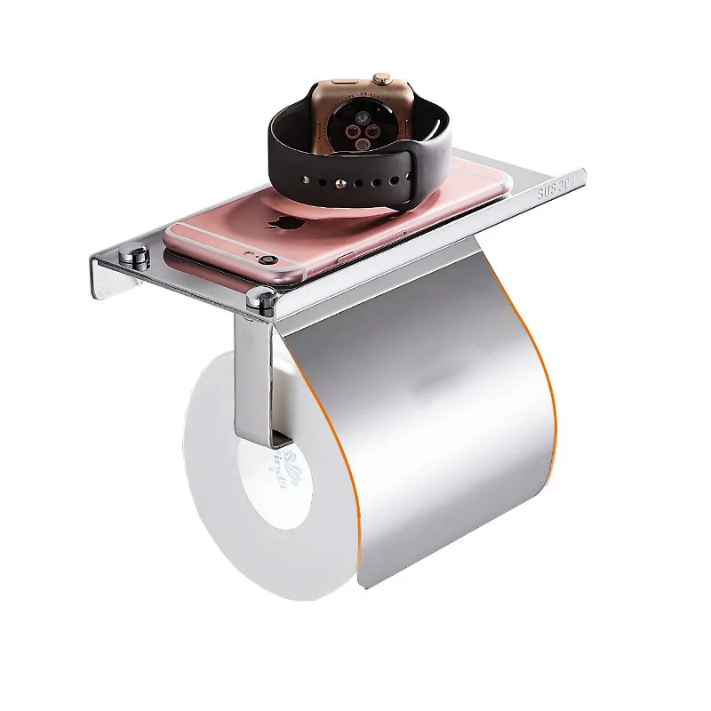 

Cross Border for Wholesale Pendant 304 Stainless Steel Mobile Phone Stand Holder Bathroom Toilet Roll Stand Holder
