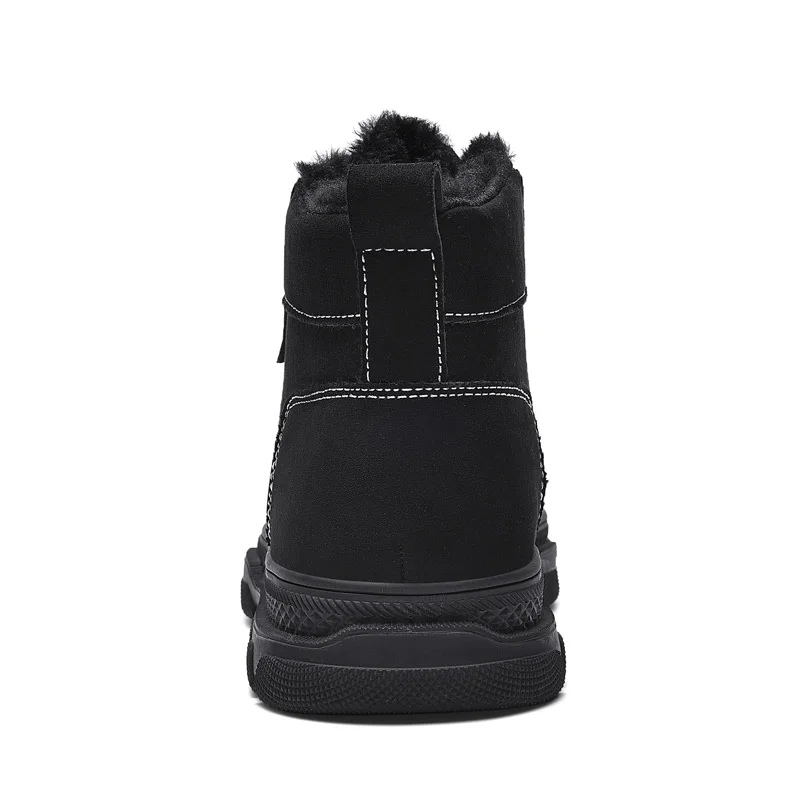Men Winter Casual Shoes Solid Color Lace-UP Man Snow Boots 2020 Plush Inside Antiskid Bottom Thick Bottom  Keep Warm boots