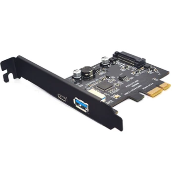 

USB 3.1 Type C PCIe Expansion Card PCI-E to USB3.1 GEN 2 10Gbps USB Type-C + USB3.0 Type a Riser Card