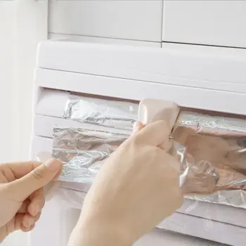 

Kitchen Organizer Preservative Film Dispenser Sauce Bottle Storage Rack Wall-Mount Paper Towel Holder