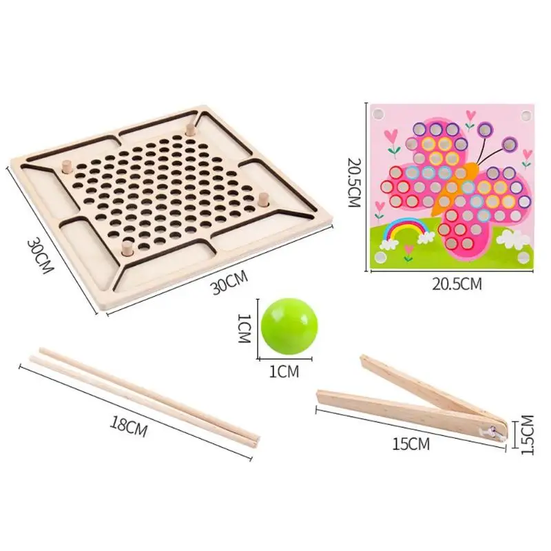 Красочные Мультяшные деревянные дети внимание обучение интерактивные яркие цвета развитие интеллекта клип бисер для игр