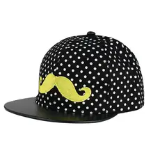 Черная бейсбольная кепка в стиле хип-хоп с узором в горошек и усами, женская, мужская, Детская кепка, Мужская кепка, летняя уличная одежда