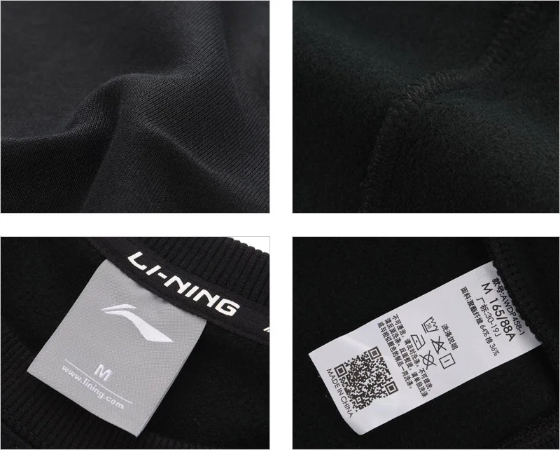 Li-Ning женский трендовый свитер, теплый, 64% полиэстер, 36% хлопок, свободный крой, подкладка, спортивные свитера, топы AWDP458 WWW1073