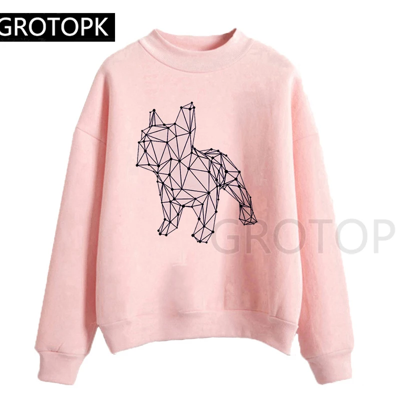 2022 Fashion Autumn Hot Sale French Bulldog Simple Animal Pug Design Graph Art Funny Humor Hoodies Sweatershirt pink hoodie