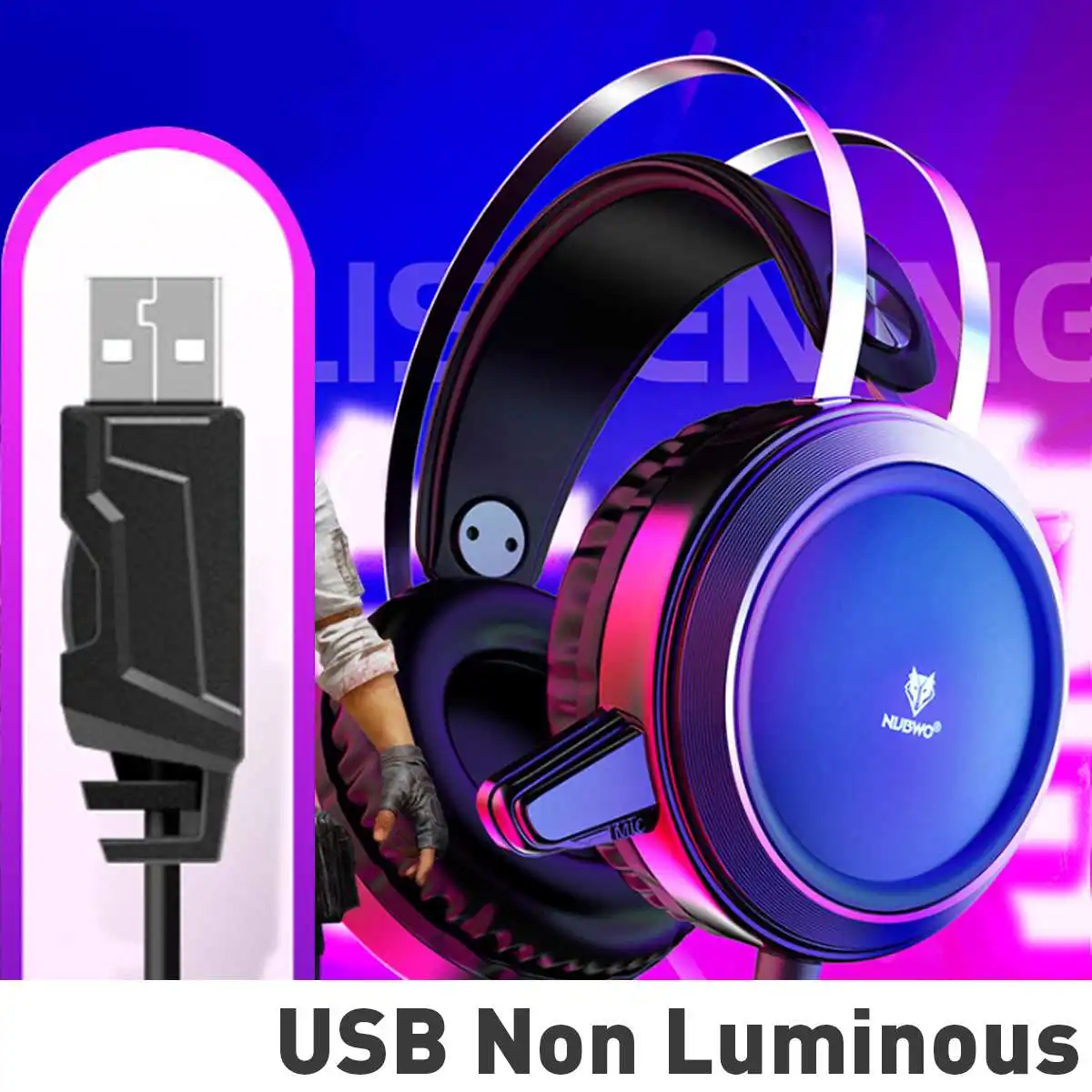 A Upgraded Black N1 игровая стереогарнитура 3,5 мм USB проводные наушники с глубокими басами, наушники с микрофоном, светящийся светодиодный светильник для PS4 ПК для Xbox One - Цвет: A Upgraded Black