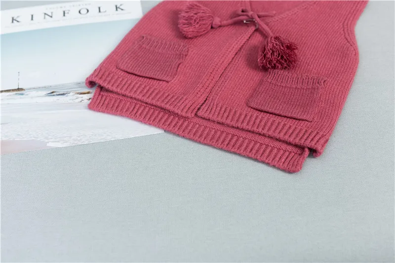 Г. Осенне-зимний стильный Трикотажный жилет для маленьких девочек Однотонный свитер для маленьких девочек детский жилет M8