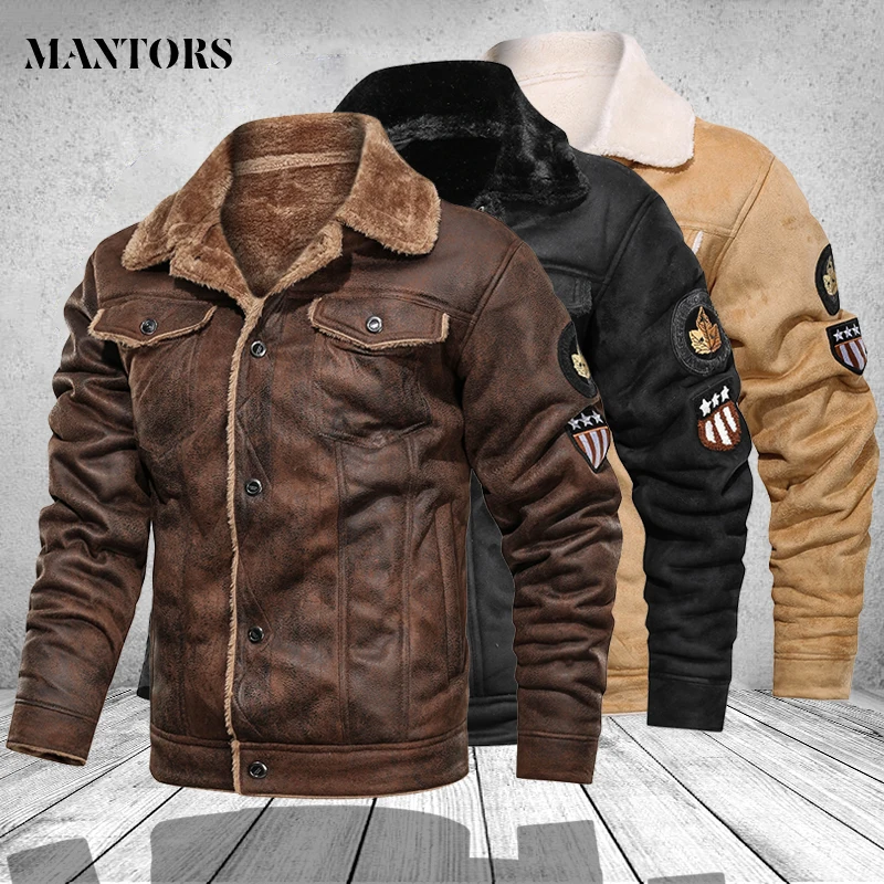 Jackets Pu-Coats Biker Motorcycle Vintage Male Fashion Mens Zipper Outerwear Stand-Collar