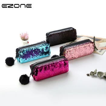 

EZONE Colorful Reversible Sequin Pencil Bag For School Students Girl Favors Pencil Bag Large Capacity Magic Pen Case Pen Bag