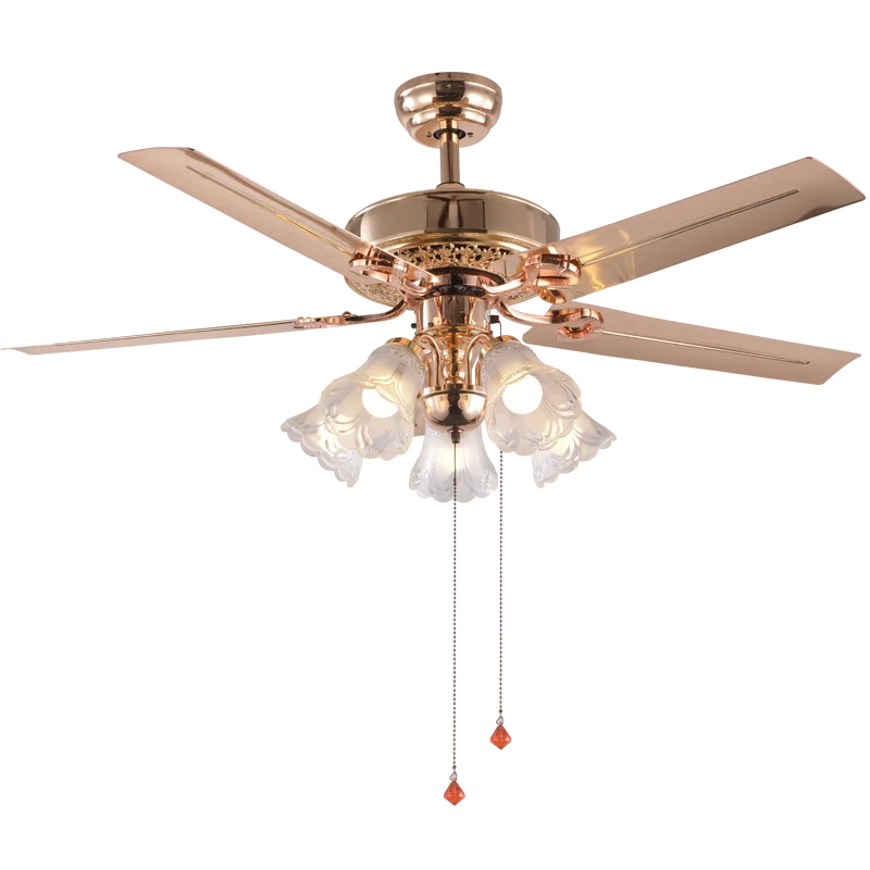 Современный 220 В светодиодный потолочный вентилятор для гостиной Ventilador de techo золотые потолочные вентиляторы с 5 лопастями осветительный прибор мотор 70 Вт 220 В