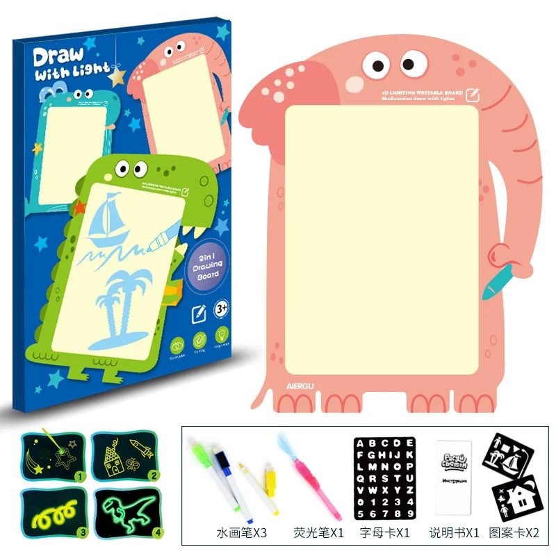 A3 светильник, доска для рисования, доска для рисования, для детей, развивающая игрушка с ручкой для рисования, для обучения, образования - Цвет: Elephant