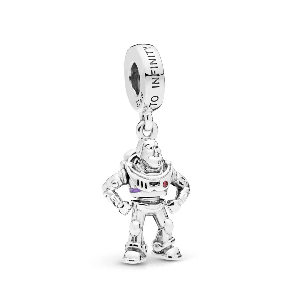XIAOYI 925 new sterling silver globe propeller airplane telescope pendant decorated Pandoras with red hot air balloon charm