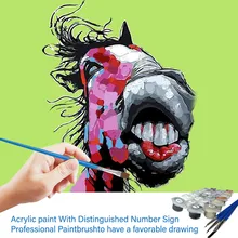 DIY Oil Painting Horse Works Adults Kids Beginner Paint by Number Kits Without Frame Art Living Room Modern Picture Home Decor(China)