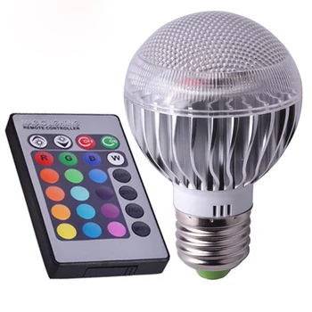 

Brightness E27 Led RGB With Remote Controller Color Changing Safe Aluminum Alloy High Power 9W Light Bulb