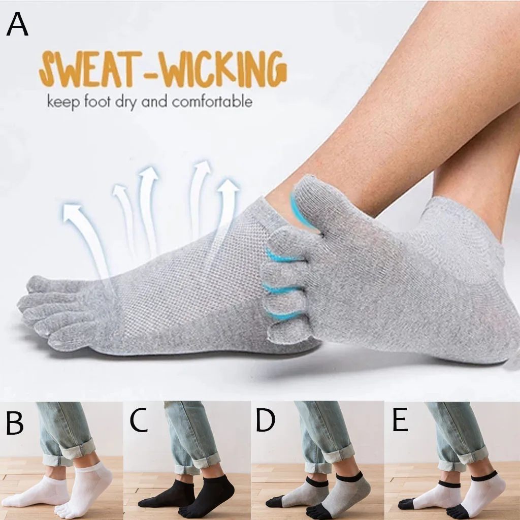 

3 Pairs Sports Running Five Finger Fashion Ankle Socks Short Socks Casual Anti-Odor Bamboo Fiber Sock Breathable Five-toe SockP5