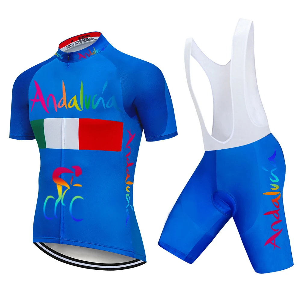 Andalucia Camouflage Team Summer Bike Cycling Jersey Sets Men Bike Clothes Wear Bib Shorts Breathable 20D GEL Pad cycling jersey cycling suit cycling jersey set