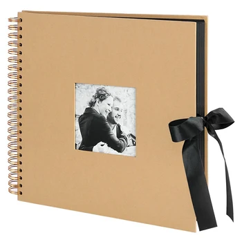 

New-12x12 Inch Scrapbook Photo Album With Photo Opening For Valentines Day Gifts, Wedding Guest Book, Diy Anniversary Travel Mem
