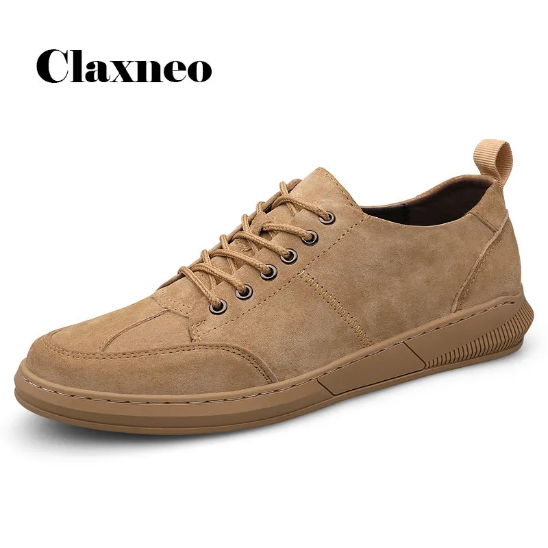 Man Shoes Casual 2020 Autumn Men's Leather Shoe Fashion Male Sneaker Suede leather Walking Footwear Khaki New Arrival |