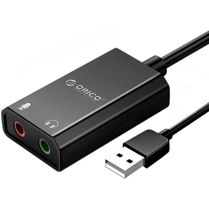 Orico Внешняя USB звуковая карта USB до 3,5 мм аудио адаптер для наушников микрофонная Звуковая карта для Compter Android Linux DirectSound 3D