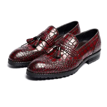 

Formal Wear Leather Shoes Men's Oxfords Stone Pattern Cowhide Genuine Leather Work Shoes Oxfords Chaussure Homme