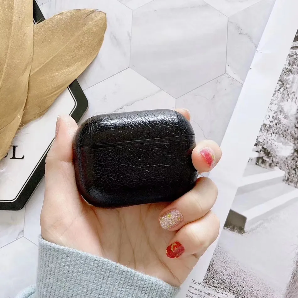 Axbety для AirPods Pro Чехол, роскошные наушники из искусственной кожи, чехол для AirPods Pro 3, одноцветная гарнитура, зарядная коробка, сумка, защитный чехол