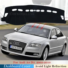 Pokrywa deski rozdzielczej podkładka ochronna dla Audi A8 D3 2003 ~ 2010 4E akcesoria samochodowe deska rozdzielcza osłona przeciwsłoneczna anty-uv dywan s-line 2007 2008