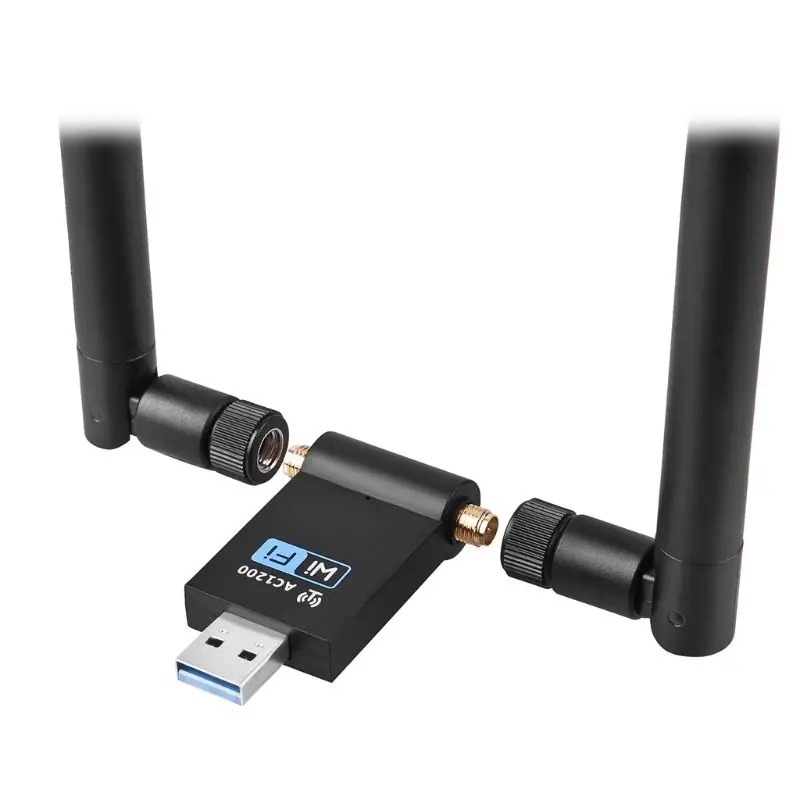1 шт. USB WiFi адаптер двухдиапазонный 2,4 ГГц/5,8 ГГц 1200 Мбит/с антенна с высоким коэффициентом усиления USB 3,0 беспроводной сетевой адаптер для настольного ПК ноутбука