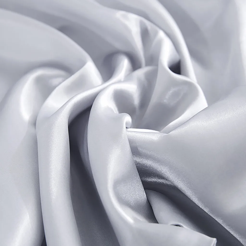 Simple satin silk pillowcase 2pcs solid color bedding envelope closed standard pillowcase wholesale purchasing#4JY25