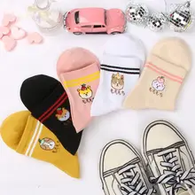 5 пар/уп. мягкие хлопковые короткие носки для взрослых, милые спортивные носки с животными из мультфильмов, новинка