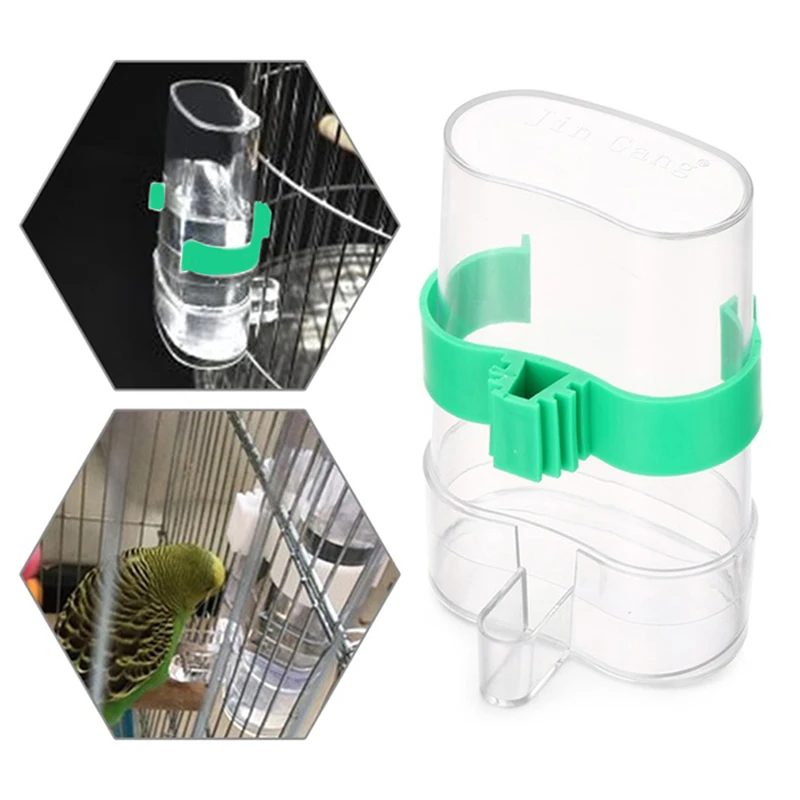 Питатель воды для птиц, питатель для питья с зажимом для домашних животных, товары для птиц для попугаев, волнистых попугаев