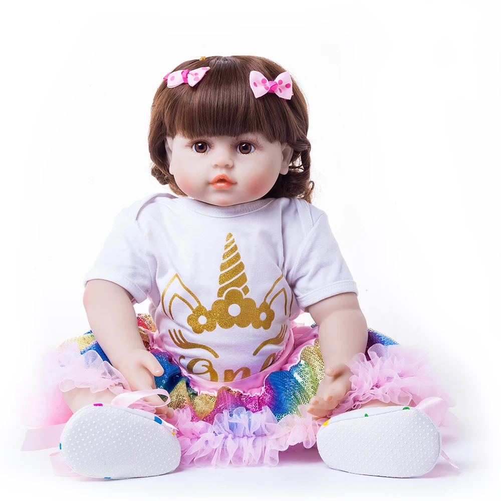2" 58 см большой прекрасный живой Кукла Reborn Girl игрушка мягкий силиконовый парик для волос Reborn Реалистичная кукла принцесса для ребенка Playmate