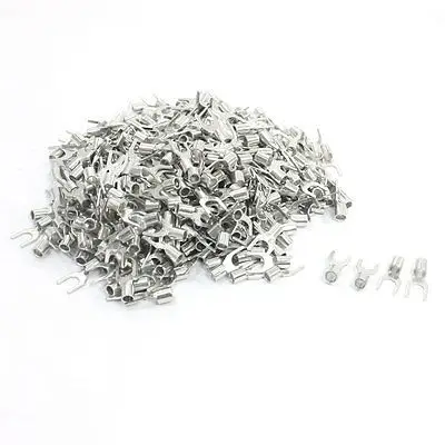 

400Pcs Fork Type Metal Non-Insulated Spade Terminals SNB3.5-5 SNB5.5-5