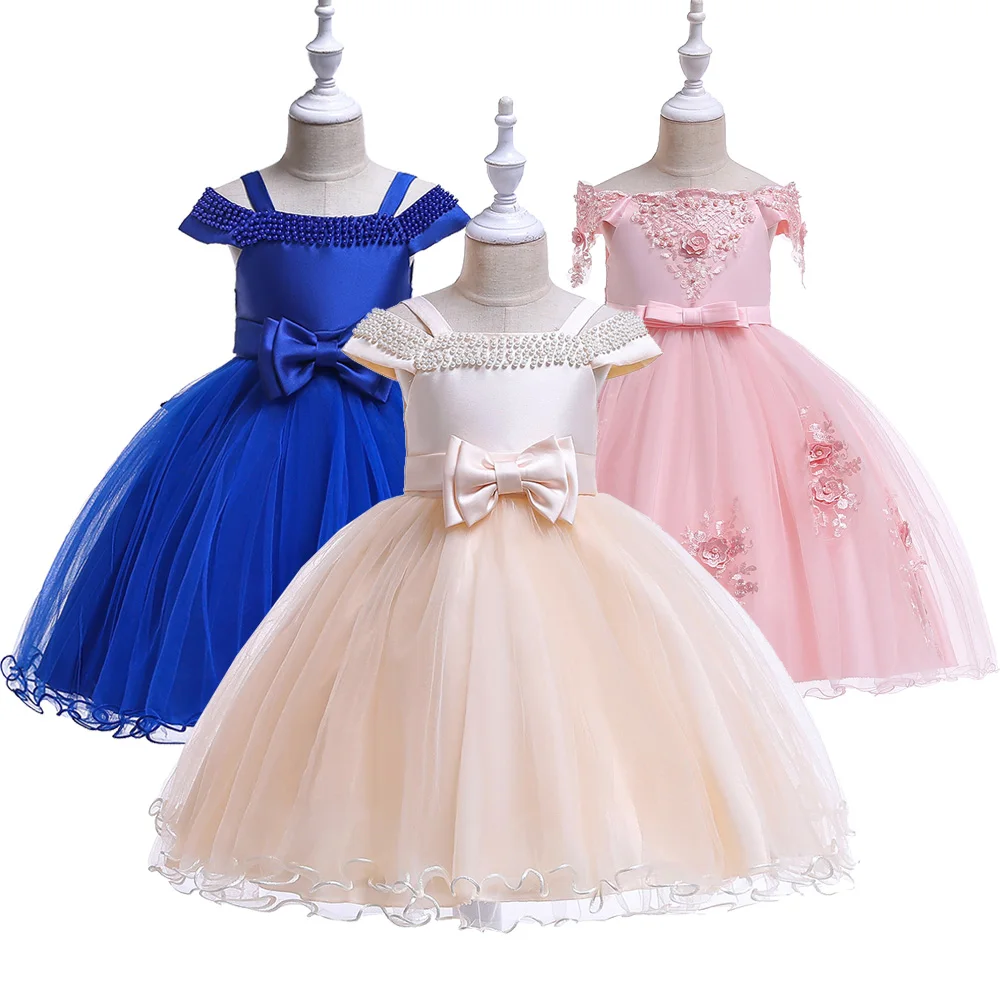 Торжественное платье цвета шампань для девочек, элегантное кружевное платье-пачка для выпускного вечера, сатиновые платья без Плеч для детей, нарядные платья для свадебной вечеринки 6, 8, 10 лет