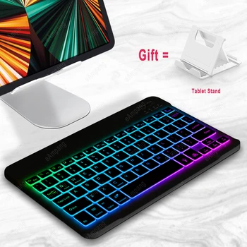 AZERTY 삼성 태블릿용 키보드 마우스, 히브리어 스페인어 포르투갈어 러시아어 한국어, 탭 S9 FE S8 S7 A9 플러스 A8 10.5 A7 A6