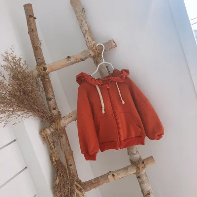 Детские куртки Милая Толстовка для маленьких девочек, куртки, пальто г., новые осенние пальто с капюшоном для маленьких девочек детская повседневная верхняя одежда, куртка