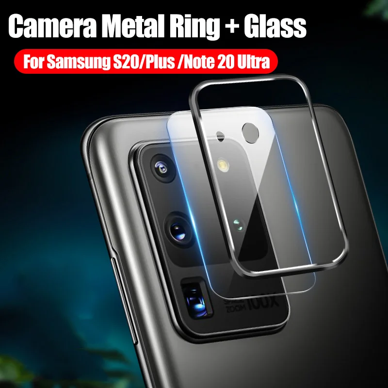 

Camera Protector Metal Frame Ring + Tempered Glass For Samsung Galaxy Note 20 S20 Plus Ultra Case Back Lens Screen Protector