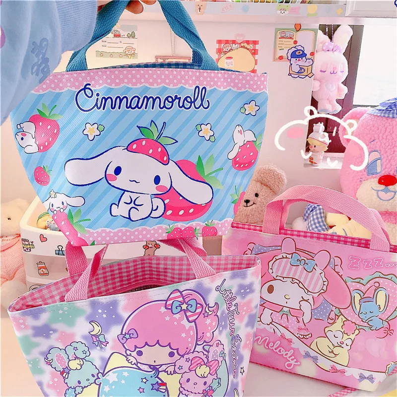 Cute Cartoon Pattern Hand Carry Lunch Thermal Bag Students Office Worker Portable Kawaii Bento Bag Waterproof Aluminum Foil winter thermal cycling gloves waterproof cycling gloves touchscreen hand warmer usb electric gloves heated gloves for motorcycle