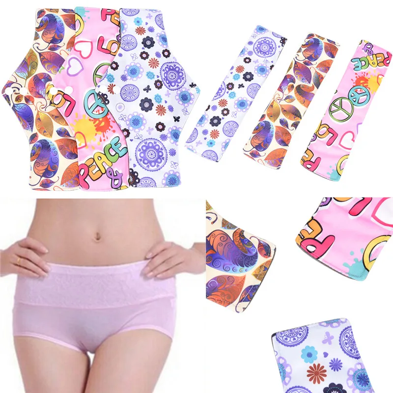 Bamboo Cotton Mama Reusable Menstrual Cloth Sanitary Pads Napkin Washable Waterproof Panty Liners Women Feminine Hygiene 30*18cm
