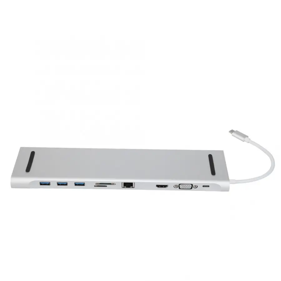 Usb порт usb разветвитель концентратор usb type C Многофункциональный набор контактов для тестирования 10 в 1 Тип-C концентратор серебро Алюминий сплав док-станции