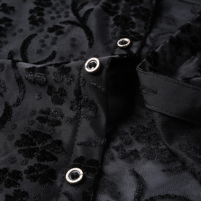 Цветочные дизайнерские рубашки Camicia Uomo цветок бархатная рубашка Для мужчин 2019 осень длинный рукав рубашка Camisa Hombre Для мужчин s Кнопка