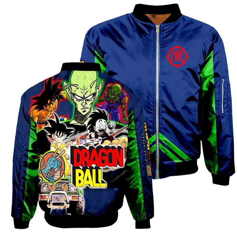 1 Dragon Ball Z Piccolo Косплей куртка с капюшоном на молнии мужская зимняя Толстая теплая куртка-бомбер аниме 3d бейсбольная куртка авиационная куртка - Цвет: 1