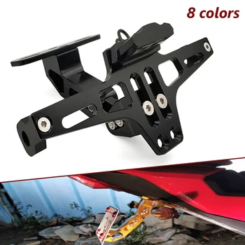 

Hot Motorcycle License Plate Holder CNC Adjustable Rear Tail Bracket LED-light For ktm rc 390 duke 125 200 390 duke 2014-2017