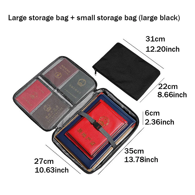 W Waterproof Cationic Travel Bag Multi-layer Documents Organizer Handbag Outdoor Portable Large Capacity Zipper Storage Bag - Цвет: W