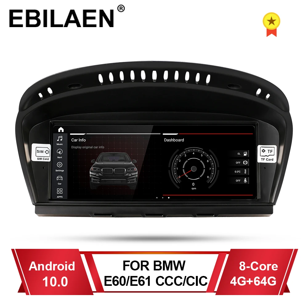 EBILAEN Android 10 автомобильный DVD GPS плеер для BMW 5 серии E60 E61 E62 E63 3 E90 E91 CCC/CIC навигация