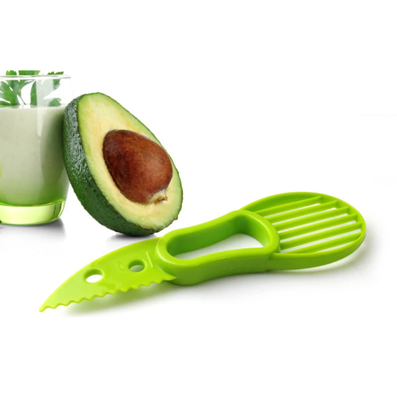 

3 In 1 Avocado Slicer Shea Corer Butter Kiwi Fruit Peeler Cutter Pulp Separator Multi-function Plastic Knife Kitchen Tools