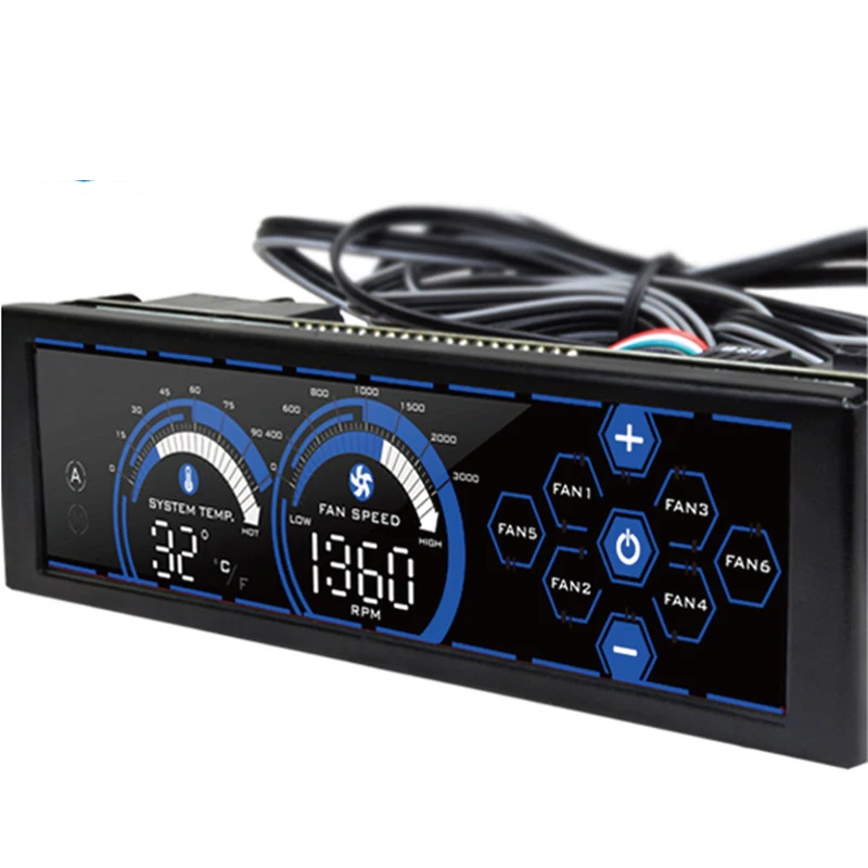 

Computer fan speed controller Touch LCD Screen 6 Channels Water cooling fan CPU Cooler/Case Driver Place Fan speed regulator